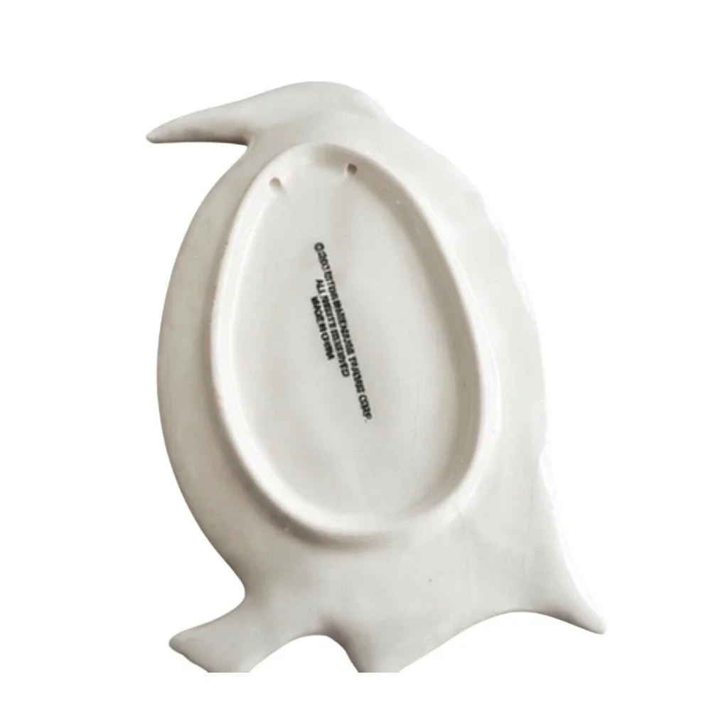 Boston Warehouse Penguin Ceramic Tidbit Trinket Dish Black White‎ Coastal Decor